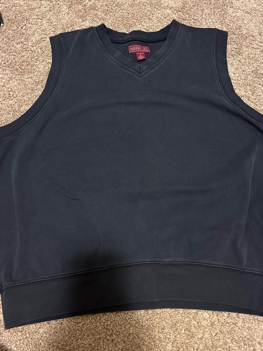 Vintage Navy V-Neck Cotton sweater vest